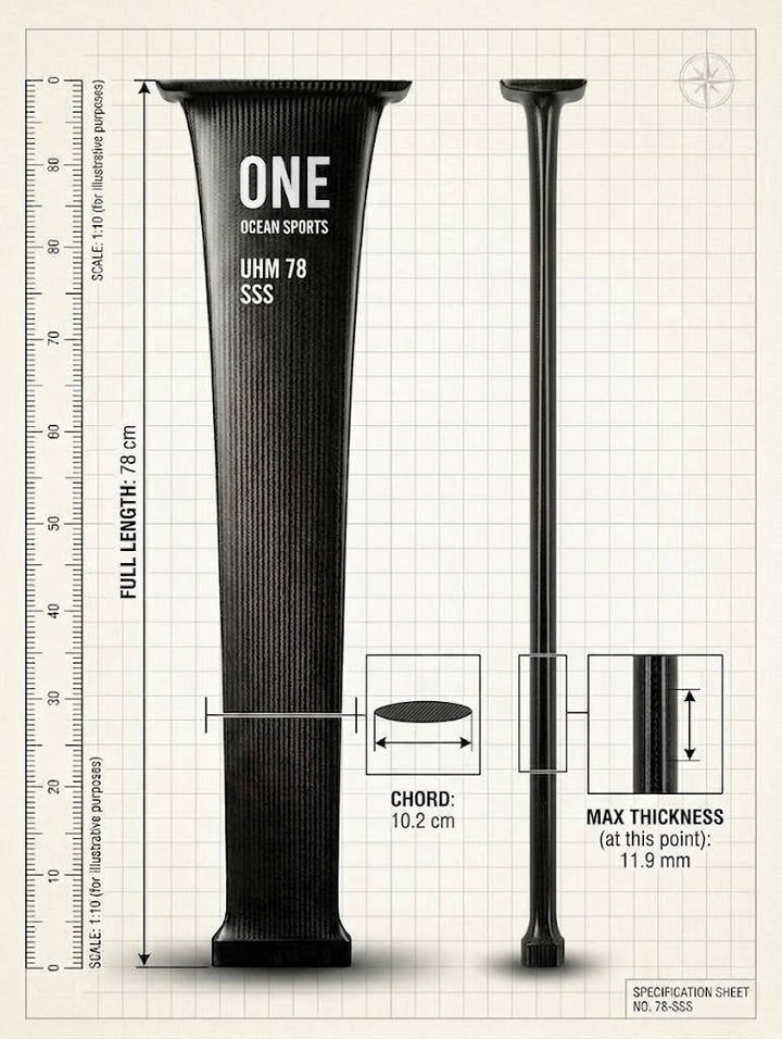 All the technical information for a 78 SSS ultra high modulus one ocean Sports Mast