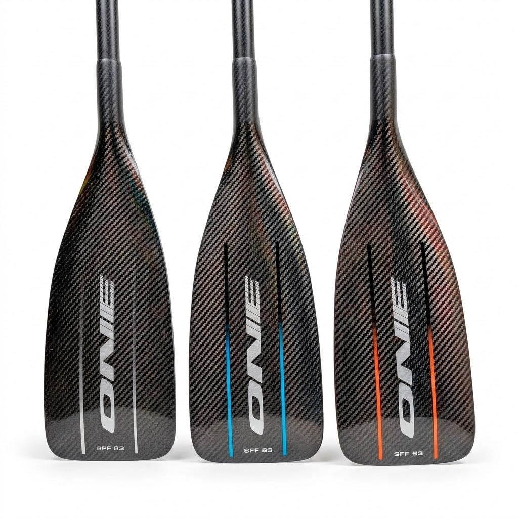 Front view of the one ocean sports paddles showing colours