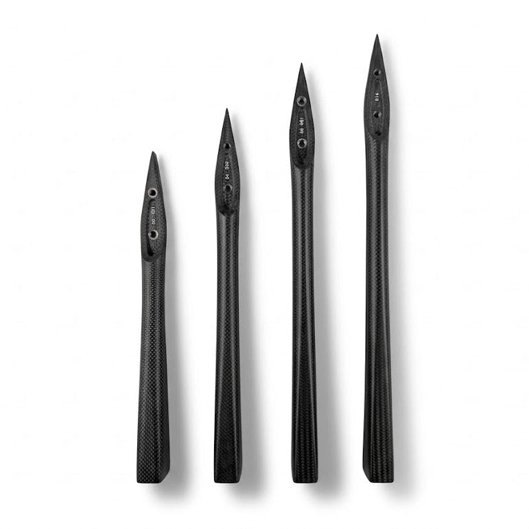 Image of all four tail sections for the titanium fuse for one ocean Sports